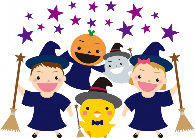 ハロウィンのカボチャちゃんとおばけちゃ